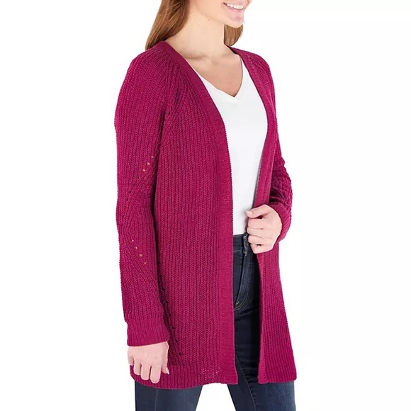 NWT New Member's Mark Chenille Cardigan Size XL, Dark Raspberry Color - Picture 2 of 14